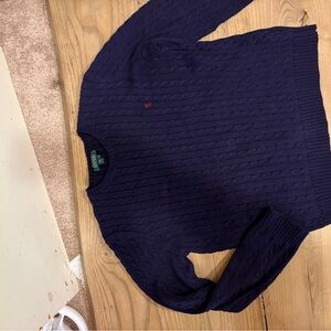 Polo by Ralph Lauren purple cotton cable Sweater